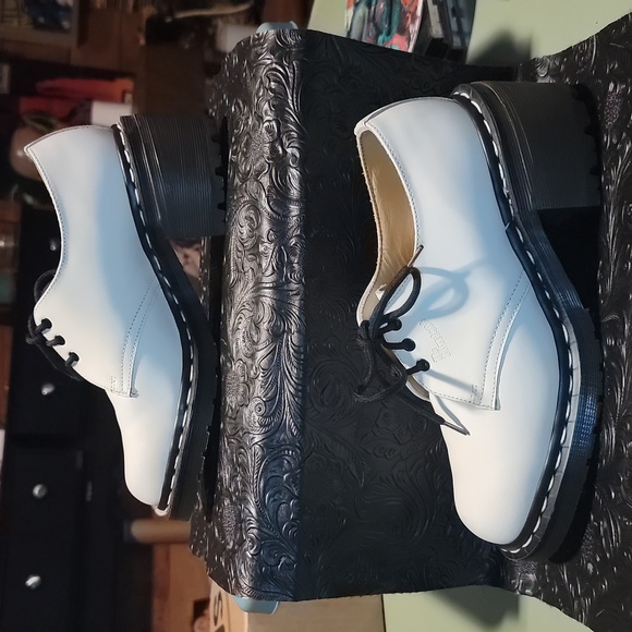 Made in England Dr. Martens Heeled Oxfords - Picture 9 of 16